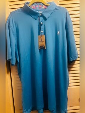 chubbies Teal Performance Polo with Pineapple Accent